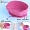 teensy peepsy Bear Silicone Baby Bowl Suction Baby Spoon and Fork for Babies 6 months+ Suction Bowls for Baby Utensils 6-12M+ BLW Essentials Must Haves (Hibiscus) view 3