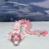 3D Printed Orchid Dragon, 12" Articulated White and Pink Orchid Dragon, Home Decor, Executive Desk Toys,Fidget Toys for Autism/ADHD D039-DR view 4