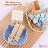 teensy peepsy Bear Silicone Baby Bowl Suction with Spoon and Fork for Babies 6 months+ Suction Bowls for Baby Utensils 6-12M+ BLW Baby Essentials Must Haves (Summer Sky) view 2
