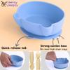 teensy peepsy Bear Silicone Baby Bowl Suction with Spoon and Fork for Babies 6 months+ Suction Bowls for Baby Utensils 6-12M+ BLW Baby Essentials Must Haves (Summer Sky) view 3