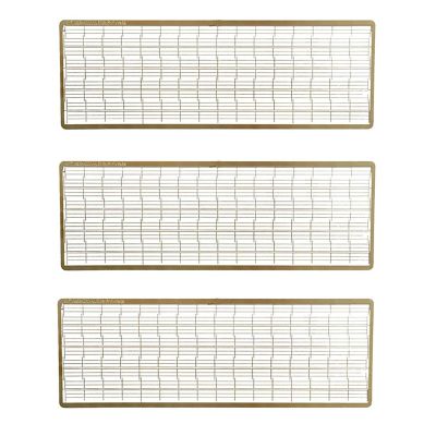 3Sets Model Boat Brass PE Handrail 1/100 Scale Model Balustrade Mould Accessories for Simulation Warship Length 290mm Thickness 0.3mm(8pcs Version)