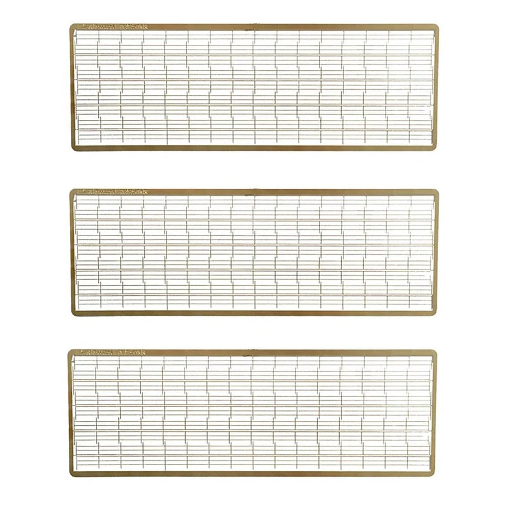 3Sets Model Boat Brass PE Handrail 1/100 Scale Model Balustrade Mould Accessories for Simulation Warship Length 290mm Thickness 0.3mm(8pcs Version)