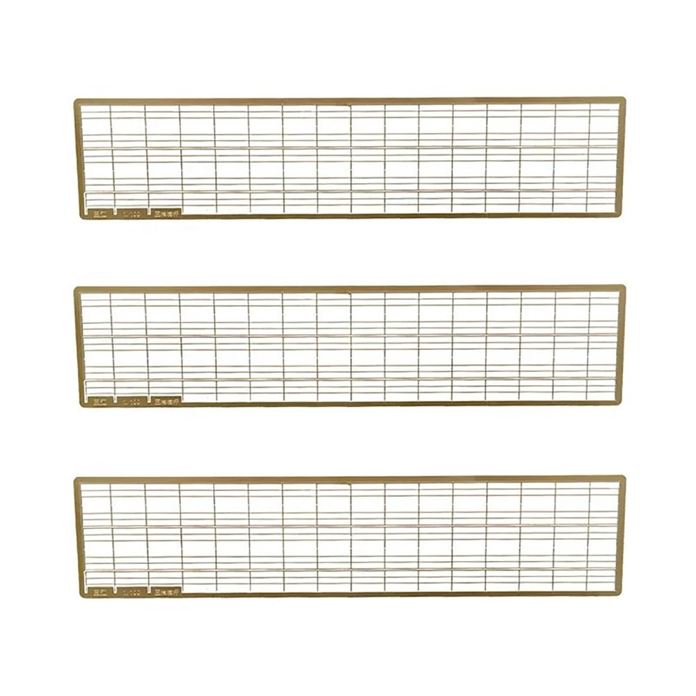 3Sets Model Boat Brass PE Handrail 1/100 Scale Model Balustrade Mould Accessories for Simulation Warship Length 290mm Thickness 0.3mm(5pcs Version)