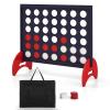 COSTWAY Giant 4-to-Score Game Set, 4-in-A-Row Game Set w/42 PCS Jumbo Rings & 600D Oxford Fabric Carrying Bag, One-Hand Release Lever, Line-up-4 Game for Kids, Adults Indoor & Outdoor Use (Blue) view 1