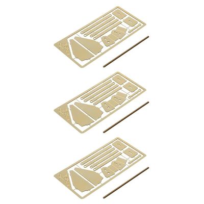 Model Boat Hall Anchor Etching 3Sets 1/25 Etching Sheet Brass Etched Parts DIY Handmade Accessories for Simulation RC Boat Decoration