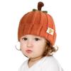 Glynisyz Pumpkin Knitted Beanie Hat Winter Thick Warm Soft Cute Hat Capfor Infant Kids Toddler Boys Girls for Halloween Christmas Orange view 1