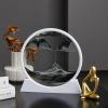 AzureLeap 3D Dynamic Sand Art Liquid Motion, Moving Sand Art Picture Round Glass 3D Deep Sea Sandscape in Motion Display Flowing Sand Frame Relaxing Desktop Home Office Work Decor (12 inch-Black) view 2