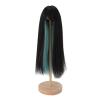 Zerodis Long Curly Doll Wig, High Temperature Fiber Doll Hair Wig Dual Color Scheme Authenticity Touch Doll Hair Toy for 7.3  8.3in Head Circumference Doll (Black Green) view 2