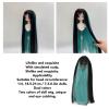 Zerodis Long Curly Doll Wig, High Temperature Fiber Doll Hair Wig Dual Color Scheme Authenticity Touch Doll Hair Toy for 7.3  8.3in Head Circumference Doll (Black Green) view 4