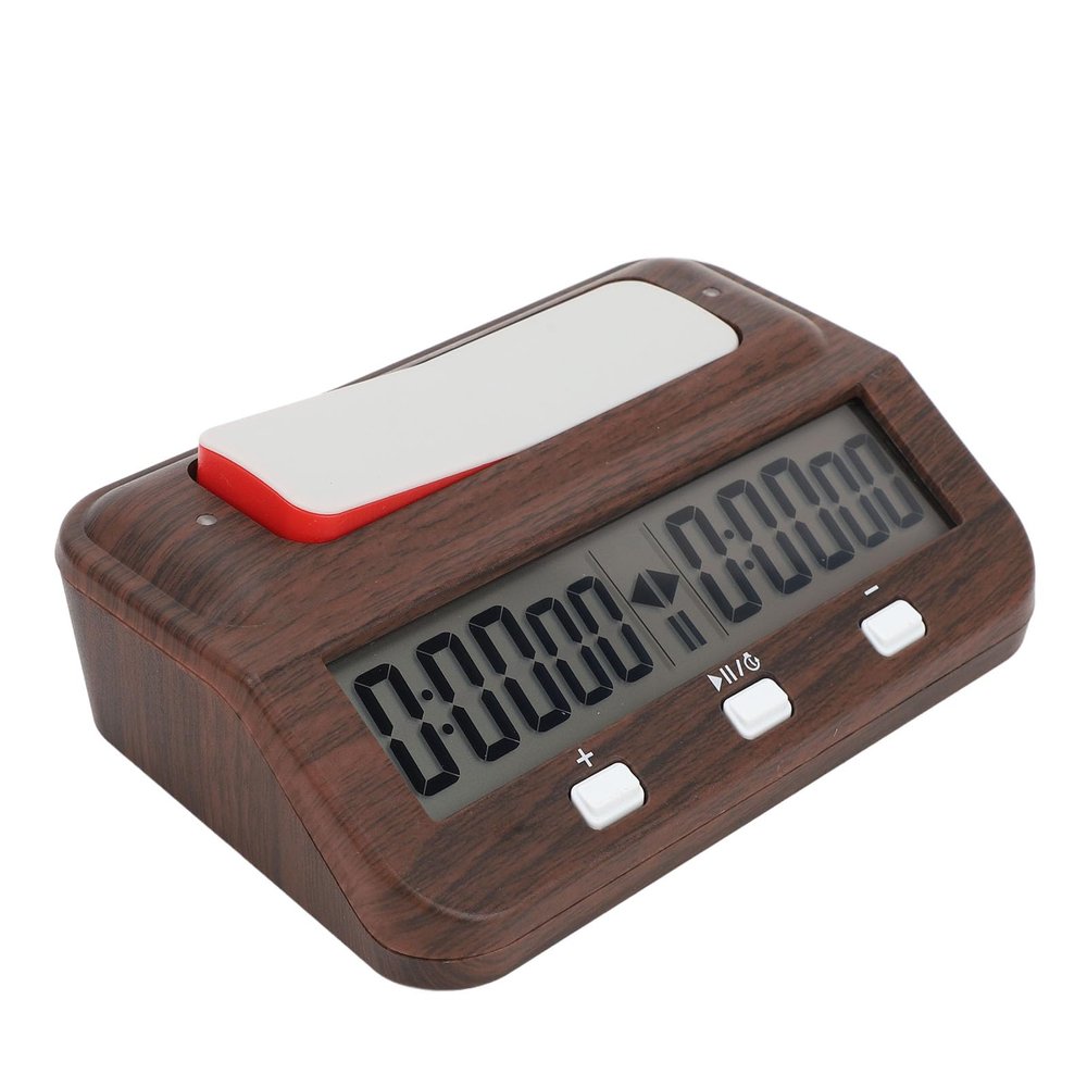 Professional Digital Chess Clock Portable Multifunctional Timer for Chess and Board Games, with Audible Alarm Function, Wood Appearance