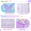 BRINJOY Princess Tent for Girls with Lights, Large Pretend Play Tent Castle w/Carry Bag & Stickers & Detachable Fishtail Top Indoor Outdoor, 67x55 Ocean-Theme Kids Playhouse Gift for Toddler Age 3+ view 2