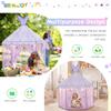 BRINJOY Princess Tent for Girls with Lights, Large Pretend Play Tent Castle w/Carry Bag & Stickers & Detachable Fishtail Top Indoor Outdoor, 67x55 Ocean-Theme Kids Playhouse Gift for Toddler Age 3+ view 3