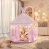 BRINJOY Princess Tent for Girls with Lights, Large Pretend Play Tent Castle w/Carry Bag & Stickers & Detachable Fishtail Top Indoor Outdoor, 67x55 Ocean-Theme Kids Playhouse Gift for Toddler Age 3+ view 4