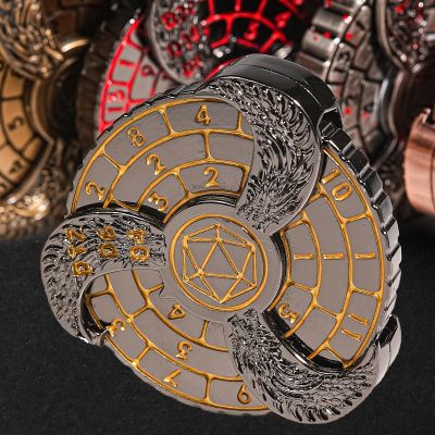 GU BEI TE DND Spinner Dice, Cool Spinning Games Fingertip Gyro, Metal DND dice Set with Gift Box for Roleplaying Games Dungeons and Dragons RPG MTG Table Game