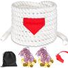 ZEROMX 60Ft Tug of War Rope for Kids and Adults, Outdoor Lawn Yard Family Reunion Birthday Party Games, Tug of War Rope with Flag for Team Building Activities Field Day Game Carnival Games (White) view 1