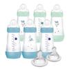 9 oz MAM Easy Start Boy Baby Bottle 6 Pack with Slow & Medium Flow Nipples, Level 1 & 2, 4 Pack view 2