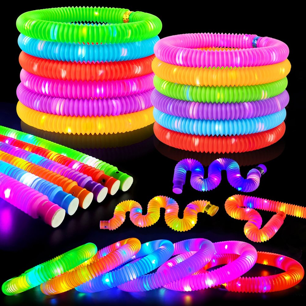 Glow Sticks Bulk Party Favor Supplies for Kids 48 PCS,Glow in Dark Bracelet Necklace Accessories for Birthday Wedding Parade Throws,Valentines Mardi Gras Handout Giveaway Prizes for Toddler Boys Girls