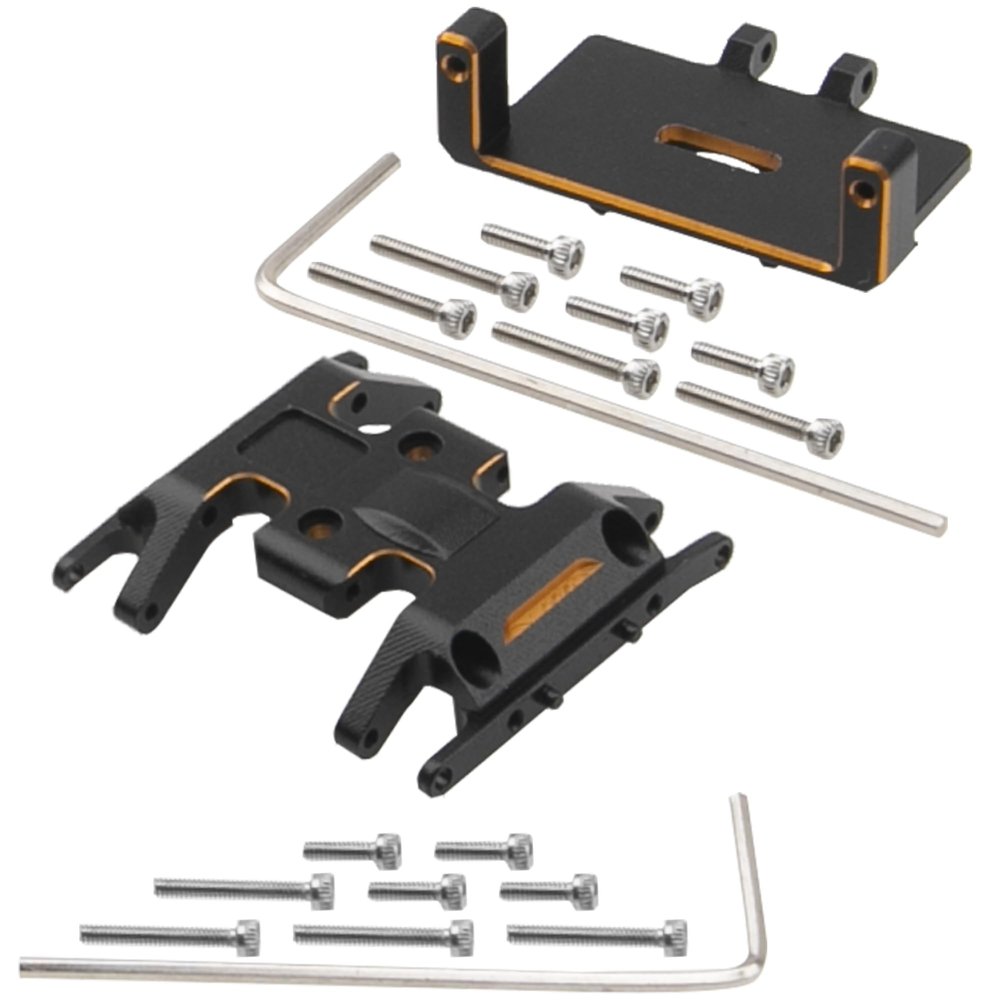 Aluminum Alloy Gearbox Mount Base Transmission Skid Plate & Aluminum Alloy RC Servo Mount Steering Bracket