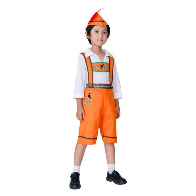 Boys Girls Oktoberfest Beer Clothes Traditional German Outfits Bavarian Dirndl Kids Track Suit (J, 9-12 Years)