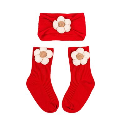0-3Year Baby Socks Floral Headband Elastic Nylon Hairband Elegant Headwear Socks Newborn Socks