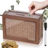 Cash Vault Wooden Savings Box with Counter for Savings Goal for Money Saver view 1