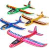 4 Pack Airplane Flying Toys, Throwing Foam Glider Plane Toys for 3-5 4-7 8-10 Year Old Kids, 2 Flight Modes Airplanes Kits with DIY Stickers, Outdoor Sport Toys Boys Girls Birthday Party Favors Gift view 1