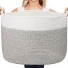 AivaToba Laundry Basket, 22 x 14 Blanket Basket for Living Room, Storage Basket Cotton Rope Basket with Handles for Toys, Storage, Large Basket for Organizing view 1