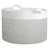 AivaToba Laundry Basket, 22 x 14 Blanket Basket for Living Room, Storage Basket Cotton Rope Basket with Handles for Toys, Storage, Large Basket for Organizing view 2