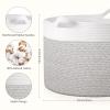 AivaToba Laundry Basket, 22 x 14 Blanket Basket for Living Room, Storage Basket Cotton Rope Basket with Handles for Toys, Storage, Large Basket for Organizing view 3