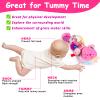 Baby Girl Toys 0-6 Months Musical Seahorse Stuffed Animal Tummy Time Toys for Infant 3-6 6-12 Months with Baby Mirror Sensory Newborn Crinkle Developmental Pink Toy Birthday Shower Gifts 0-3 4 5 Month view 2
