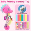 Baby Girl Toys 0-6 Months Musical Seahorse Stuffed Animal Tummy Time Toys for Infant 3-6 6-12 Months with Baby Mirror Sensory Newborn Crinkle Developmental Pink Toy Birthday Shower Gifts 0-3 4 5 Month view 4