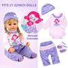 8 Pcs Reborn Baby Girl Doll Clothes Outfit Accessories with Backpack fit for 17-22 Inch Reborn Doll Newborn Baby Girl view 4