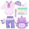 11 Pcs Set Reborn Baby Girl Doll Clothes Outfit Accessories Purple Mermaid Unicorn for 17-22 Inch Reborn Doll Newborn Girl view 1