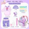 11 Pcs Set Reborn Baby Girl Doll Clothes Outfit Accessories Purple Mermaid Unicorn for 17-22 Inch Reborn Doll Newborn Girl view 2