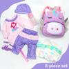 11 Pcs Set Reborn Baby Girl Doll Clothes Outfit Accessories Purple Mermaid Unicorn for 17-22 Inch Reborn Doll Newborn Girl view 3
