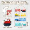 4 Pcs Construction Vehicles Wall Decor Sign, Inspirational Quotes Wall Art Gift For Boy Room Girl Room, Truck Themed Wooden Hanging Plaque Sign For Kids Room Playroom Bedroom Nursery Classroom -01 view 2