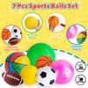 HOESDA Balls for Toddlers 1-3,Toddler Sports Ball Outdoor Toys,Set of 7 Kids Foam Ball Baby Ball Indoor Outdoor Toys-Playground Ball Basketball Football Volleyball Rugby Bounce Ball with Bag view 2