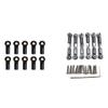 Nuhikap 10Pcs Metal M3 Link Tie Rod End Joint for AXIAL SCX10 D90 Black & 6Pcs Adjustable Metal Linkage Pull Rod Front/Rear view 1