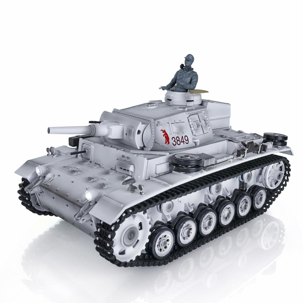 TOUCAN RC HOBBY Pro.Edition RTR Henglong 1/16 Snow TK7.0 Panzer III H RTR RC Tank 3849 Metal Wheels BB Airsoft Smoke Effect IR Battle with Sticter