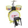 Bontempi | BeatMasterPro - Classic Drum Kit of 4 Elements, with Stool and Two Drumsticks for an Unforgettable Experience, Yellow, 68x50x50cm view 1