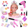 36PCS Doll Head Hair Styling Makeup Toy Set Kids Pretend Play Styling Set with Hairdryer Curling Iron Crown Accessories Beauty Stylist Kit Gifts for 3 4 5 6+ Years Old view 1