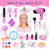 36PCS Doll Head Hair Styling Makeup Toy Set Kids Pretend Play Styling Set with Hairdryer Curling Iron Crown Accessories Beauty Stylist Kit Gifts for 3 4 5 6+ Years Old view 2