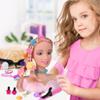 36PCS Doll Head Hair Styling Makeup Toy Set Kids Pretend Play Styling Set with Hairdryer Curling Iron Crown Accessories Beauty Stylist Kit Gifts for 3 4 5 6+ Years Old view 3