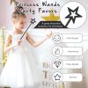 ZCYSRLQIN 2 Pcs 13 Inch Star Wand Baton Angel Wand Angel Fairy Wand Plating Wands Sticks for Princess Birthday Party Wedding Halloween Christmas Costume Cosplay Dress up AccessoriesBlack view 3