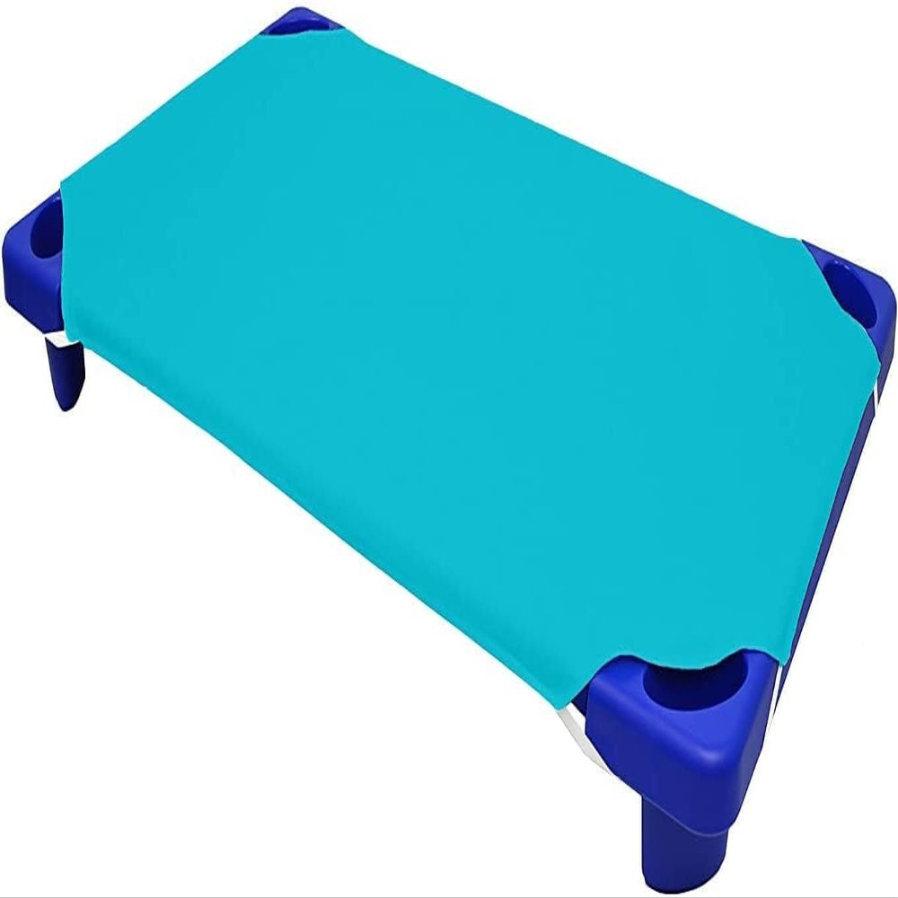 24 Pieces Toddlers Cot Sheets for Daycare Preschool Standard Size 22 x 40 Inch Soft Breathable Nap Sheet Polyester Cotton Turquoise Cot Sheets for Boys Girls Naptime Sleeping for Cots Mat