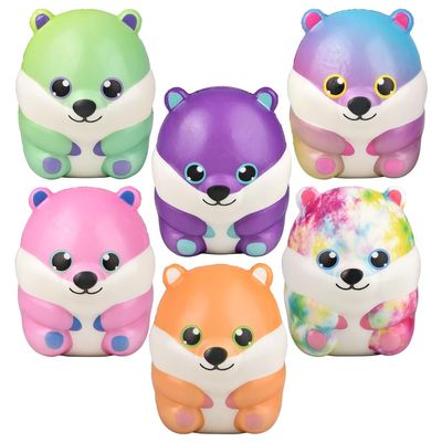 Belly Buddy Hamster Squishy, 6" Slow Rising Animal Squishy Toys for Kids, Fidget Toys Squishy Stress Relief Toys for Kids and Adults, Comes in Random Colors (Pack of 6) Forest & Twelfth