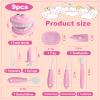 9-Piece Dental Pretend Play Set, Educational Dentist Play Kit with Teeth Model, Toothbrush, Dental Mirror, Syringe, Toothpaste, Tray, and Dental Tools, Fun Pretend Play Doctor Kit for Kids (Pink) view 2