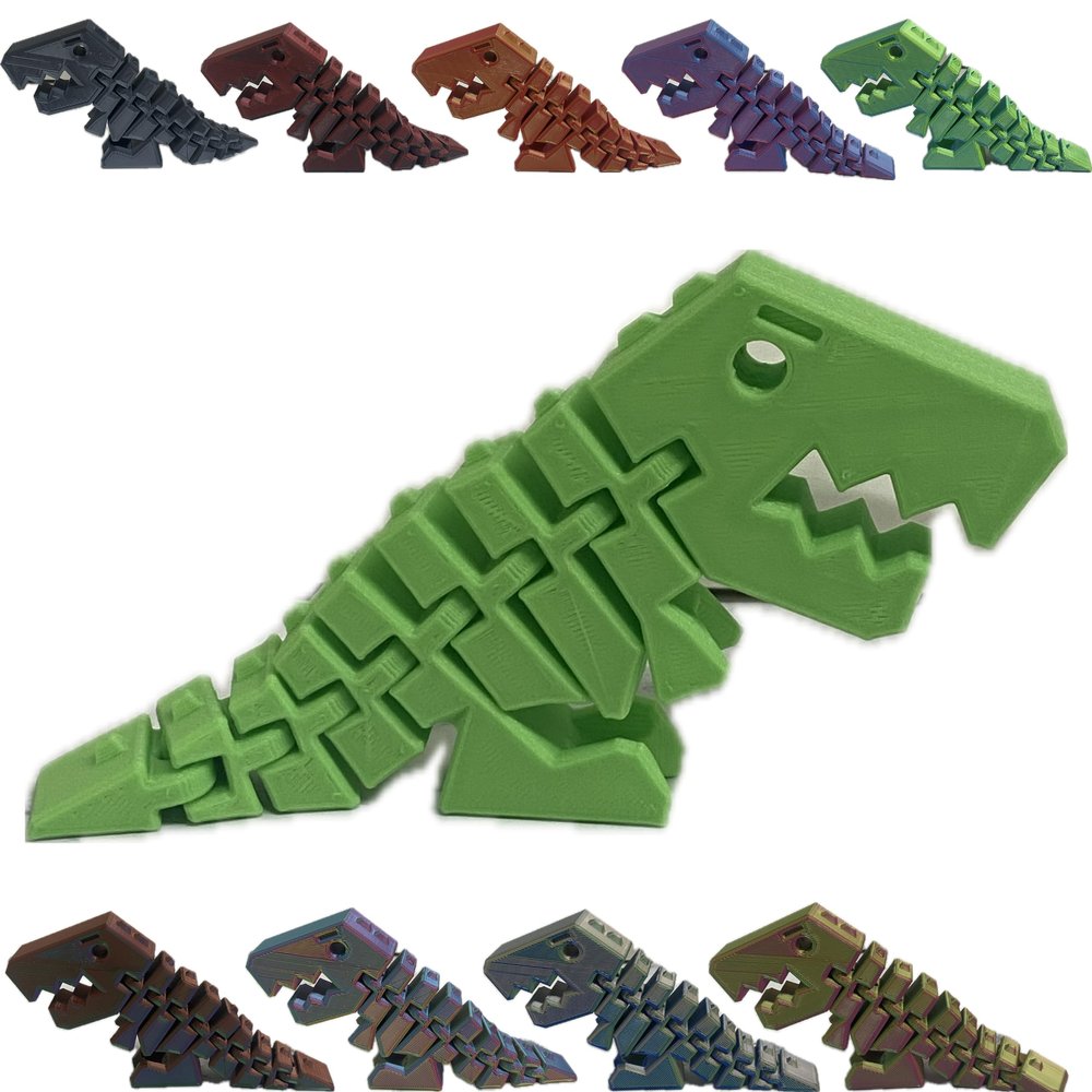 6" Flexi Rexi T Rex - 20+ Colors - Made in USA (Green Light)