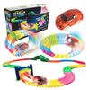 Mindscope Twister Tracks MagnaTracks 12 feet of Neon Glow in The Dark Magnetic Raceway with Accessories + Vehicle view 1