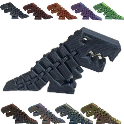 6" Flexi Rexi T Rex - 20+ Colors - Made in USA (Dual Black / Silver)